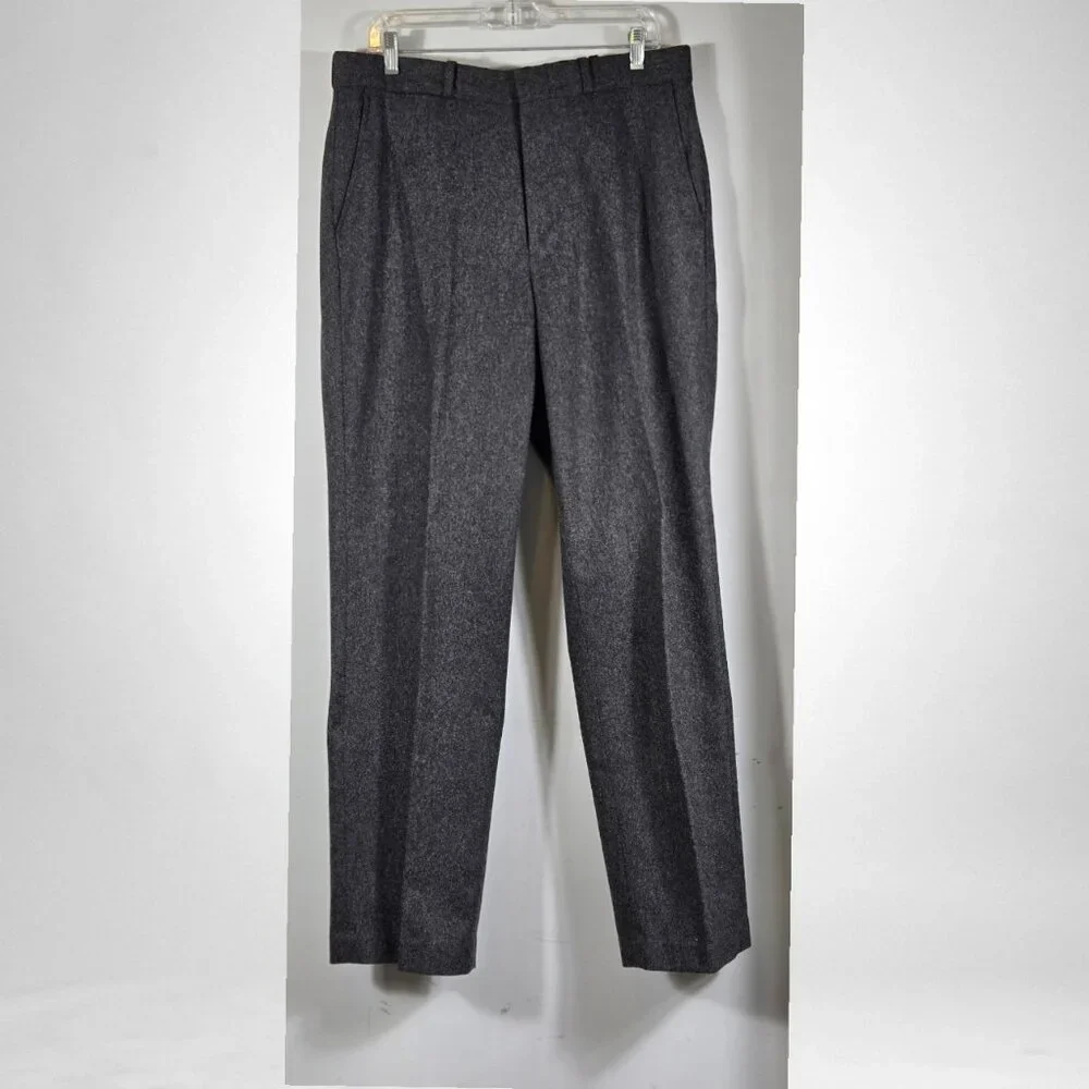 Polo by Ralph Lauren Size 34/32 Men's Dress Pants Wool Flannel Dark Gray - Picture 2 of 8